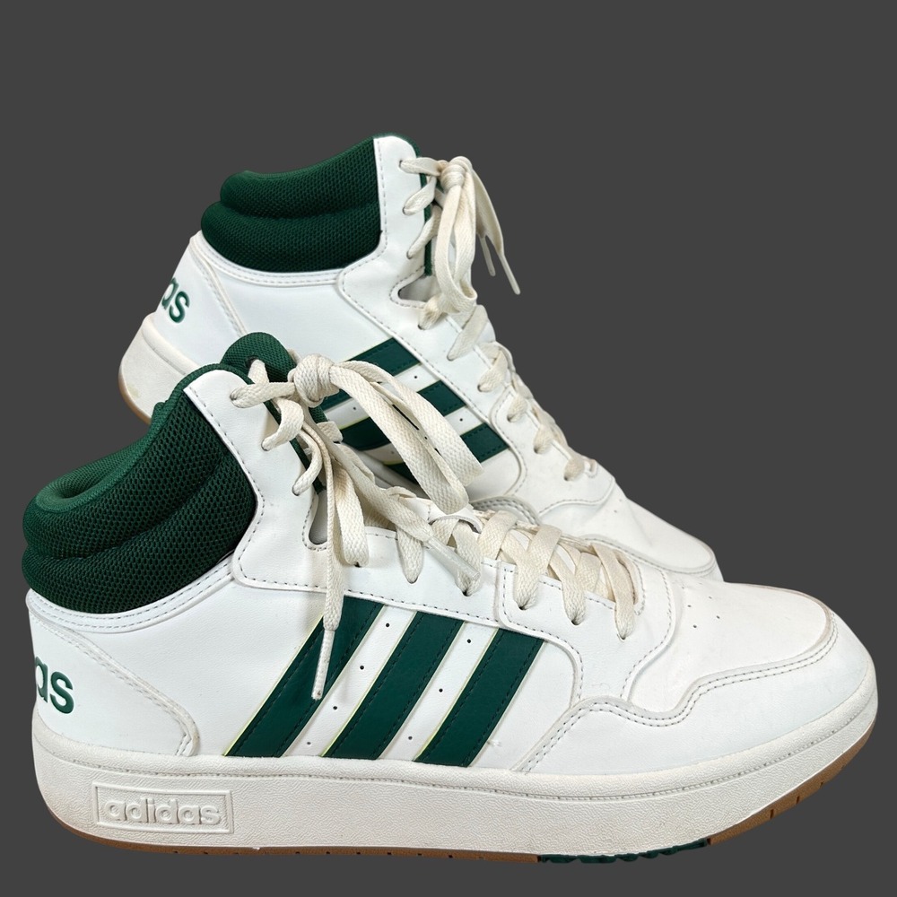 Adidas Hoops 3.0 Mid Basketball Sneakers White Green Gum High Top Mens 10 IG5570